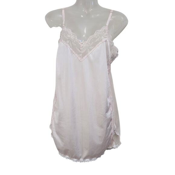 Vintage Ashley Taylor Adjustable Spaghetti Strap Lace Trim Slip Dress Medium - Picture 1 of 6